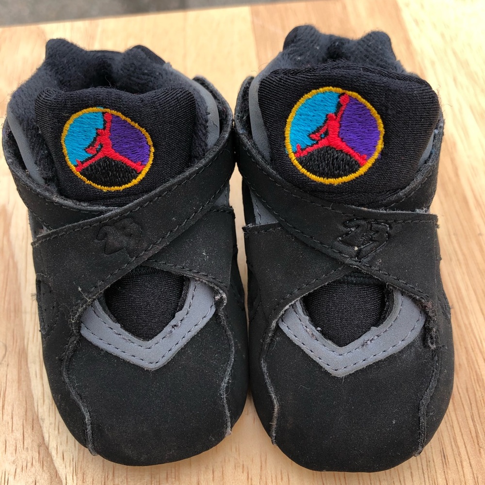 Kids black air Jordan jump man pro size 2c